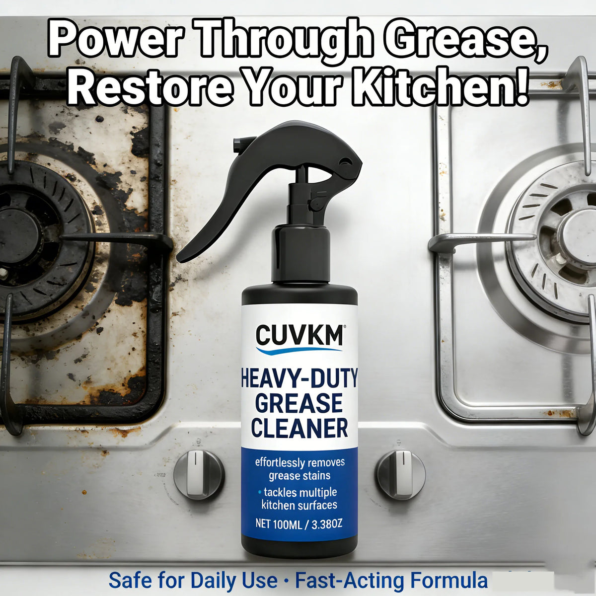 Heavy-Duty Kitchen Grease Cleaner | Stovetop & Surface Kitchen Degreaser QXL
