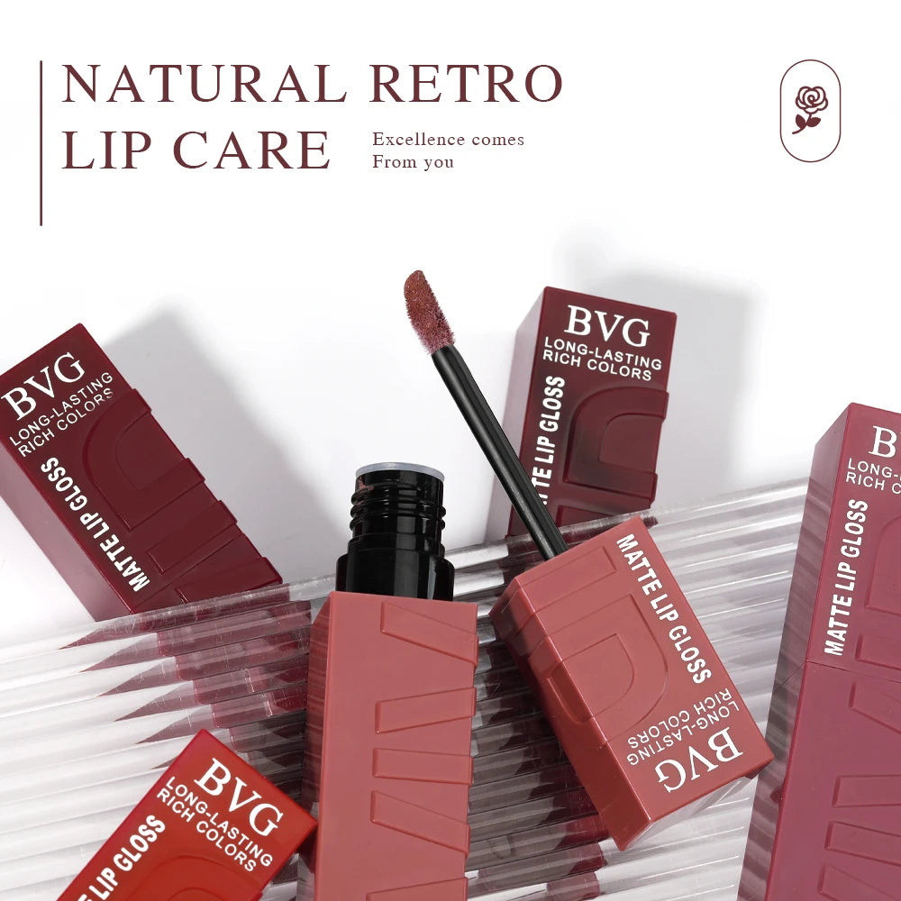 BVG Matte Liquid Lipstick | Long-Lasting Non-Greasy Lip Gloss Matte Liquid Lipstick QXL