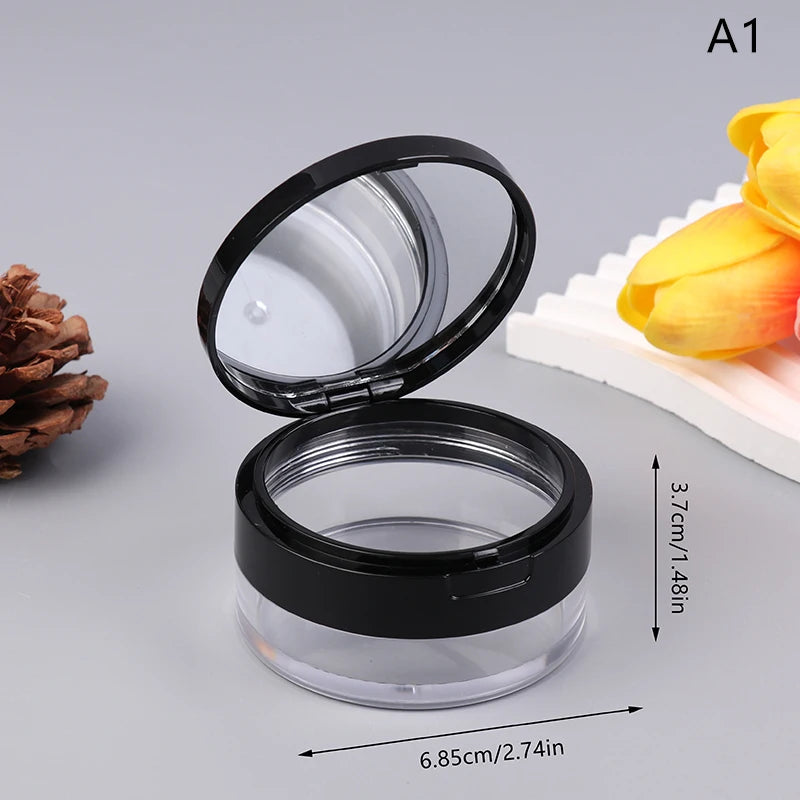 Travel Loose Face Powder Compact Sifter Case with Mirror Powder Compact Case QXL A1