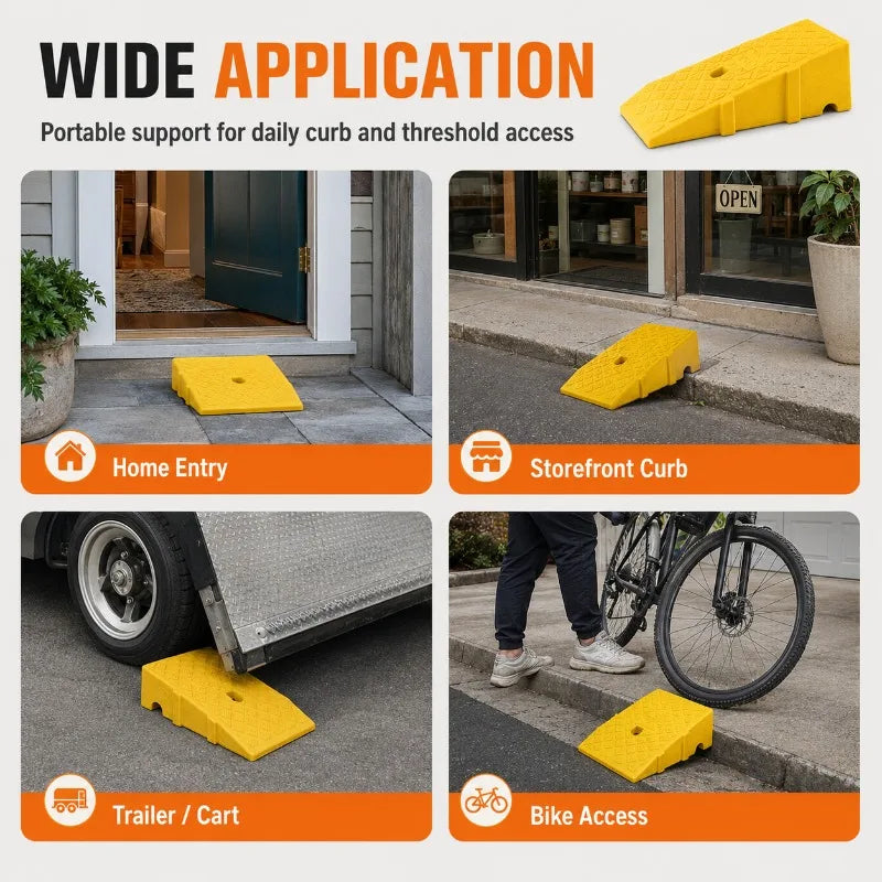 Anti-Slip Curb Ramp 7/11/13cm | Portable Driveway Threshold Ramp Driveway Curb Ramp QXL