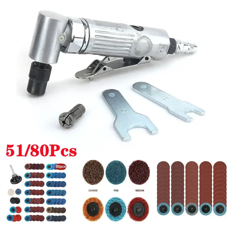 90° Micro Air Die Grinder 1/4" Pneumatic Polisher Kit | CE Pneumatic Die Grinder QXL