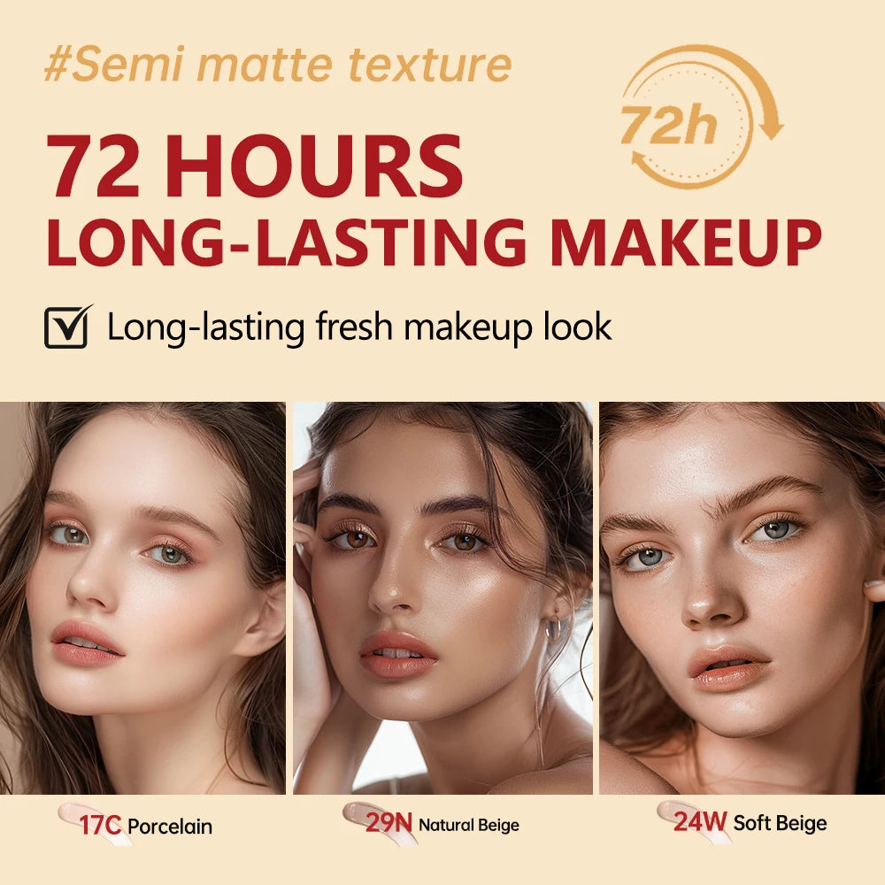 Korean Cushion Foundation SPF | Full Coverage Waterproof Cushion Foundation QXL