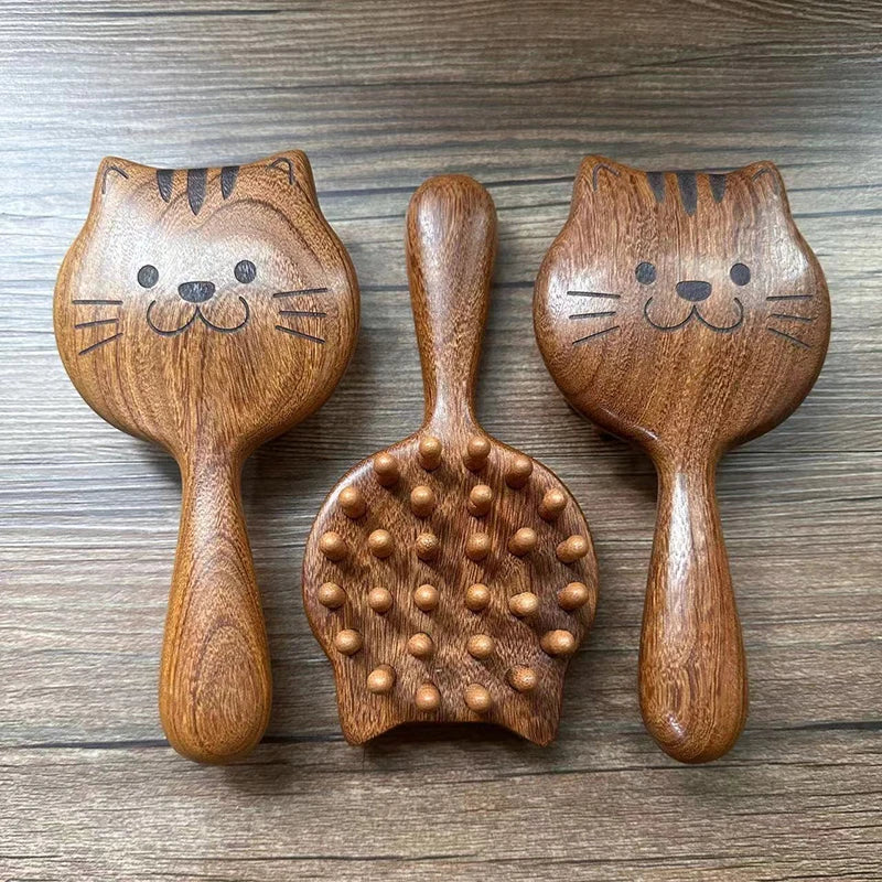 Sandalwood Scalp Massage Comb | Gua Sha Hair Comb Tool Scalp Massage Comb QXL