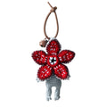 Crochet Flower Monster Keychain | Plush Backpack Charm Plush Keychain Charm QXL black