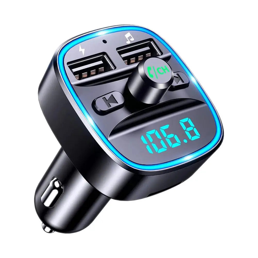 Bluetooth 5.0 FM Transmitter Car Adapter | Dual USB Fast Charge FM Transmitter Adapter QXL 1pcs