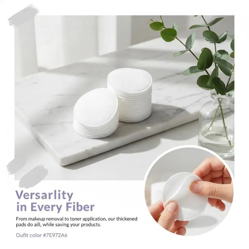 Pearl Notched Cotton Pads | Soft Disposable Makeup Remover Rounds Makeup Remover Pads QXL