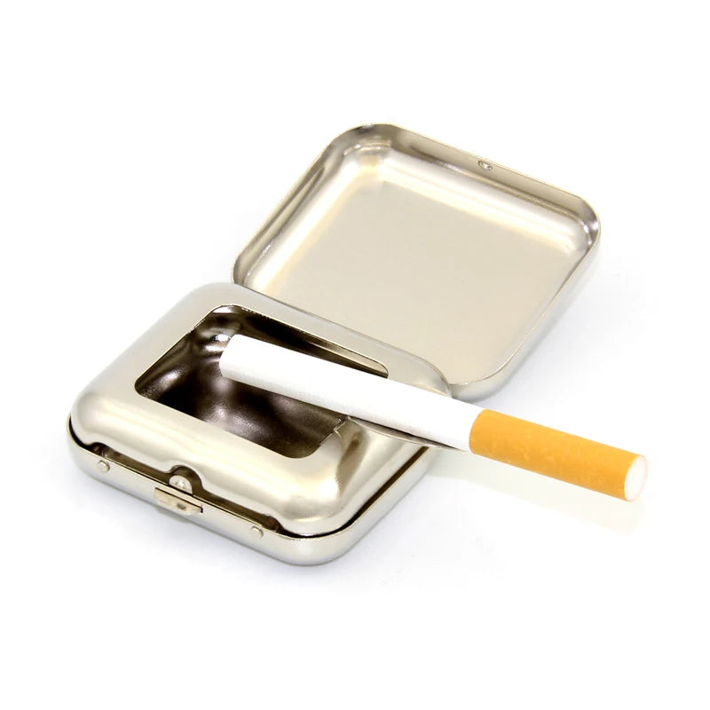 Mini Stainless Steel Pocket Ashtray with Lid | Portable Portable Pocket Ashtray QXL