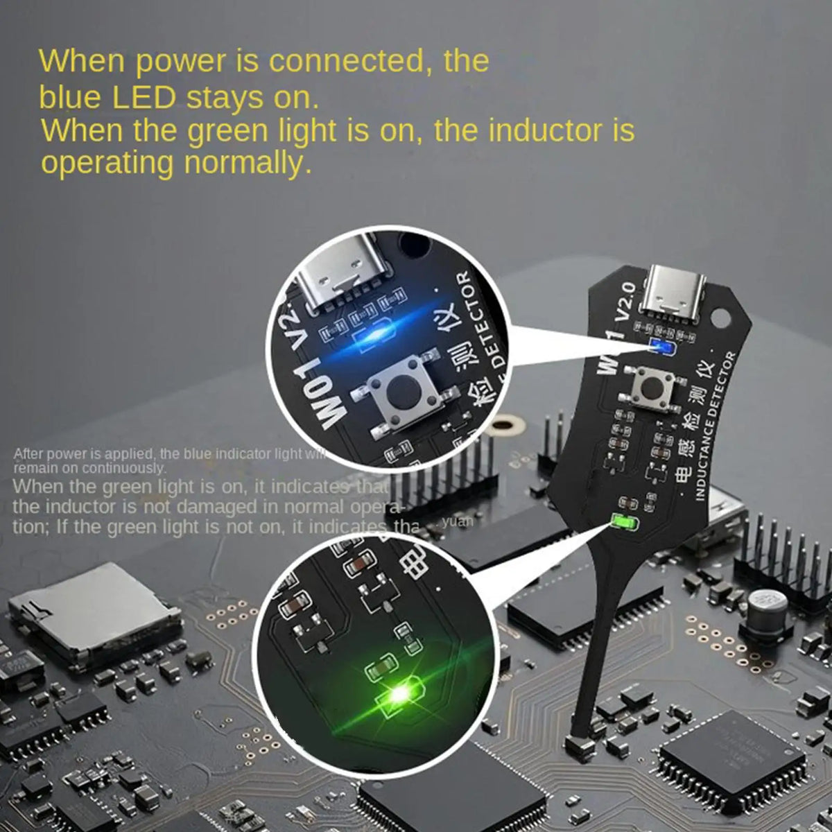 W01 Inductor Detector Tool – Motherboard Coil Tester Inductor Coil Tester QXL