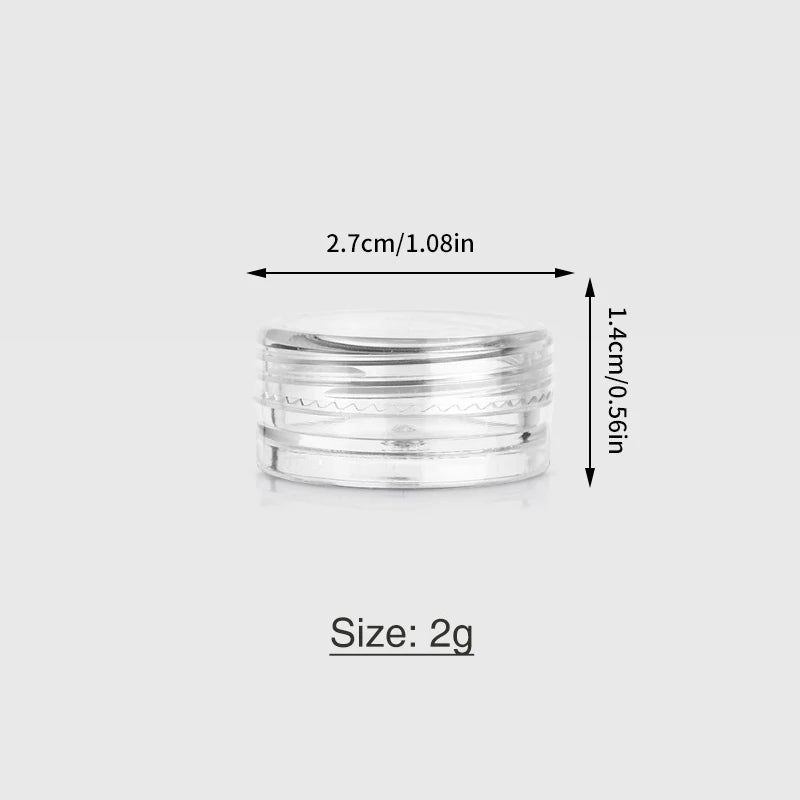 10-Pack Mini Clear Cosmetic Sample Jars | BPA-Free Pots Cosmetic Sample Jars QXL 2g