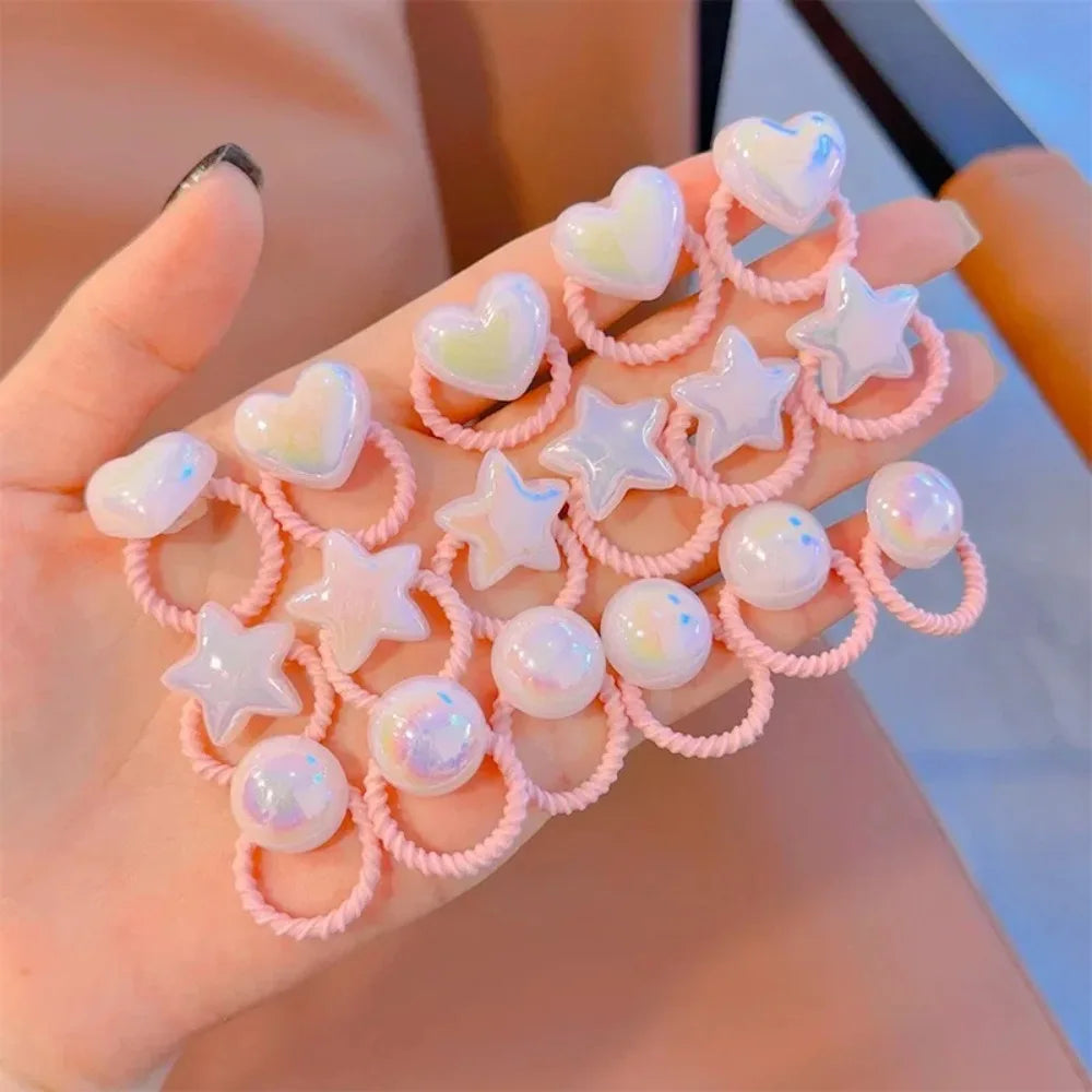 10-Pack Cute Elastic Hair Ties for Girls | Korean Ponytail Set Elastic Hair Ties QXL