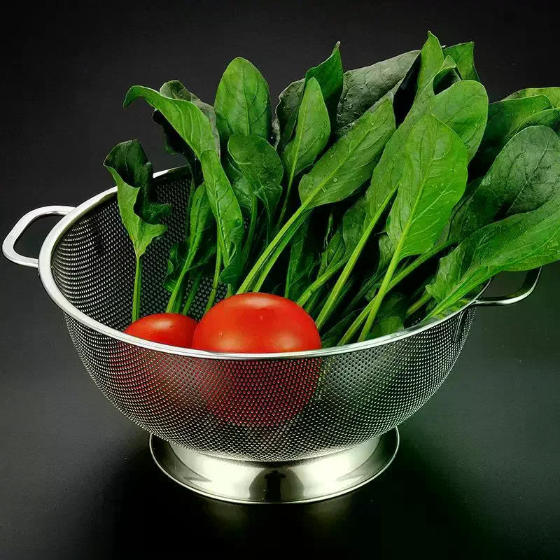 Stainless Steel Colander Fine Mesh Pasta & Veggie Strainer Kitchen Colander Strainer QXL