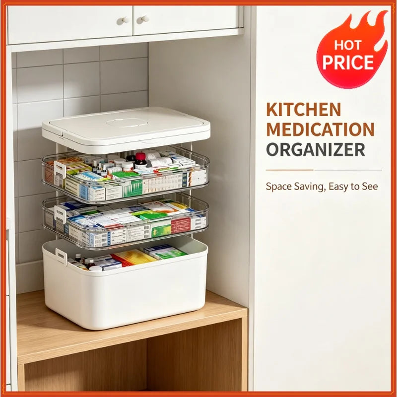 Waterproof Multi-Layer Pill Organizer Box | Large Capacity Pill Storage Organizer QXL