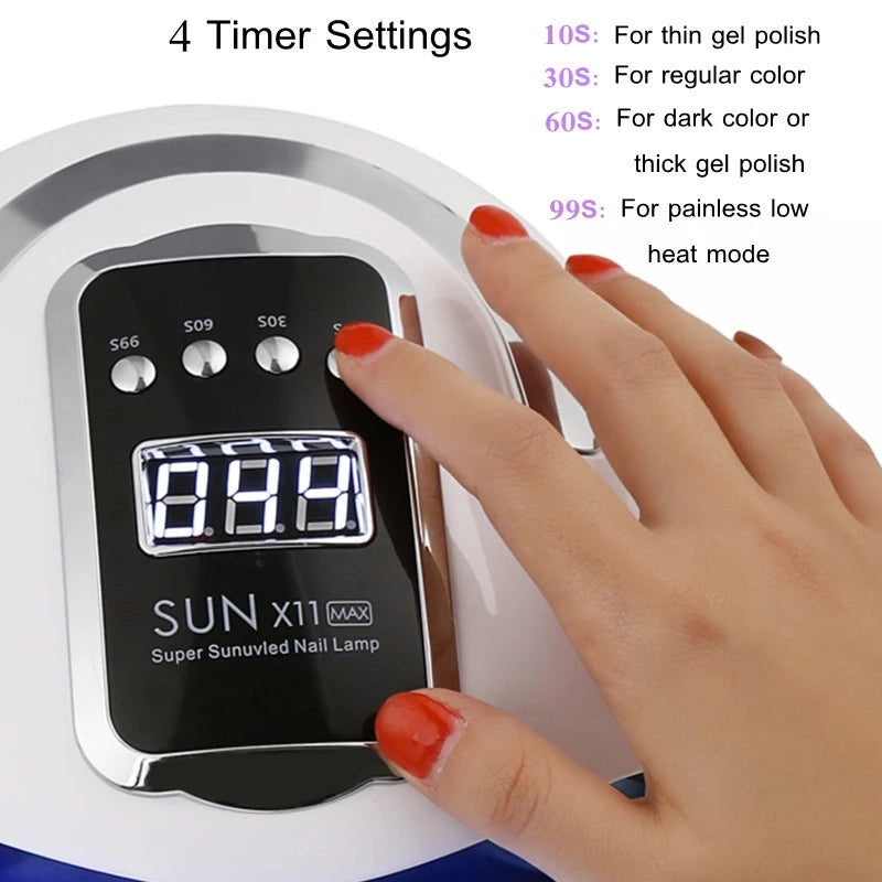 X11 MAX UV LED Nail Lamp | Large Space Smart Sensor Nail Dryer UV LED Nail Lamp QXL