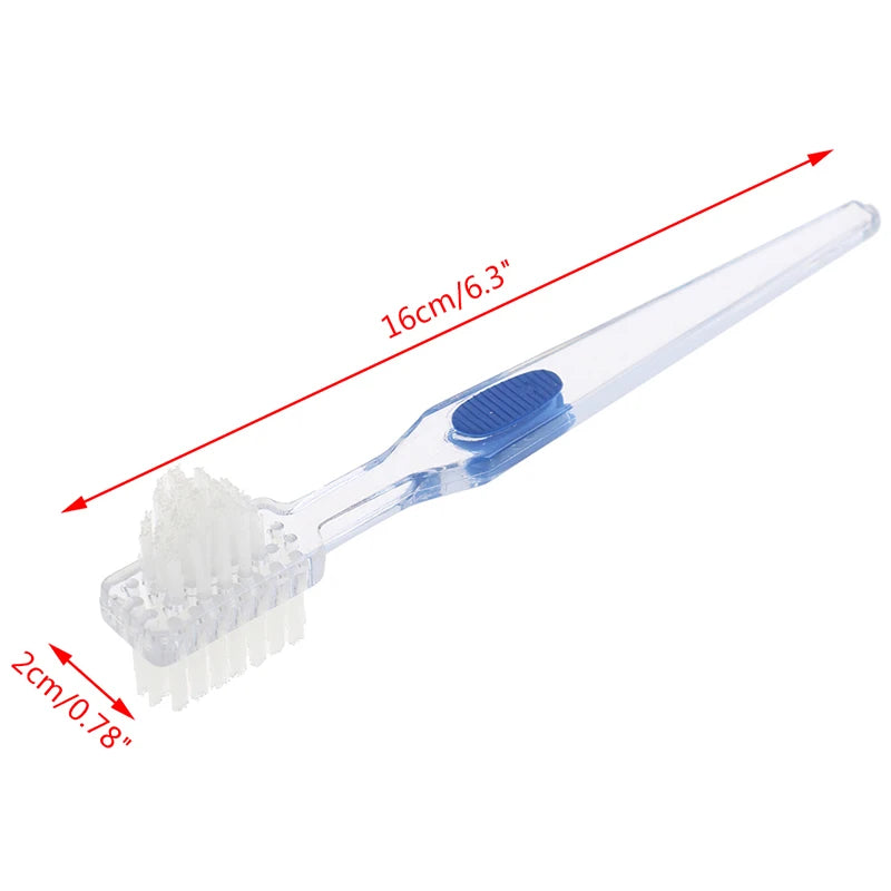 Double-Sided Denture Brush | Ultra-Soft Bristles False Teeth Denture Cleaning Brush QXL one size