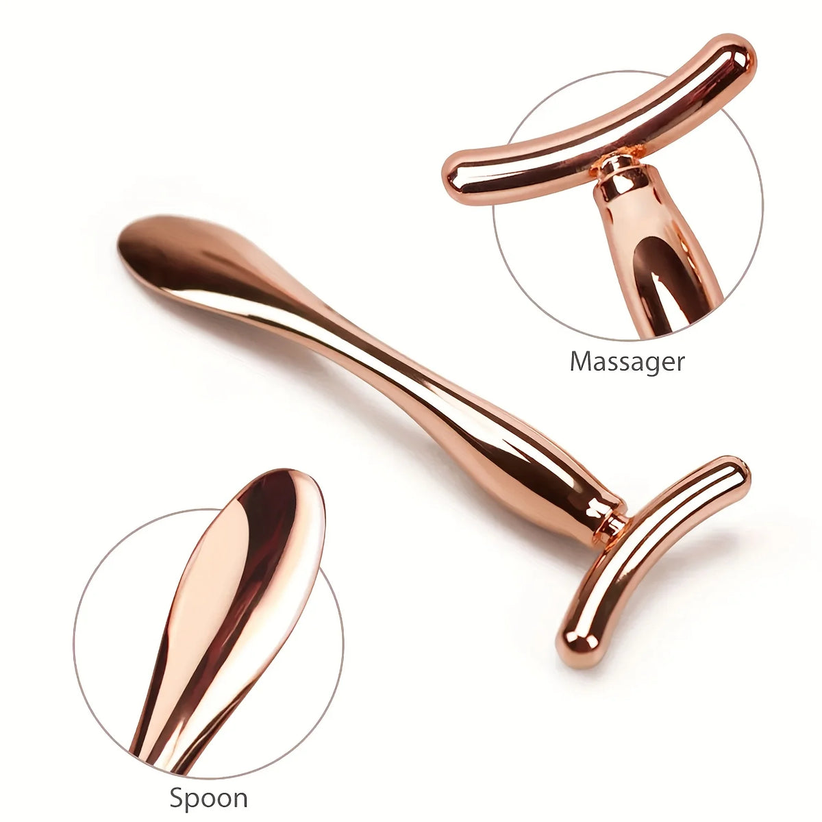 2-Piece Metal Facial Roller & Eye Massager Set | Skincare Tool Facial Roller Set QXL