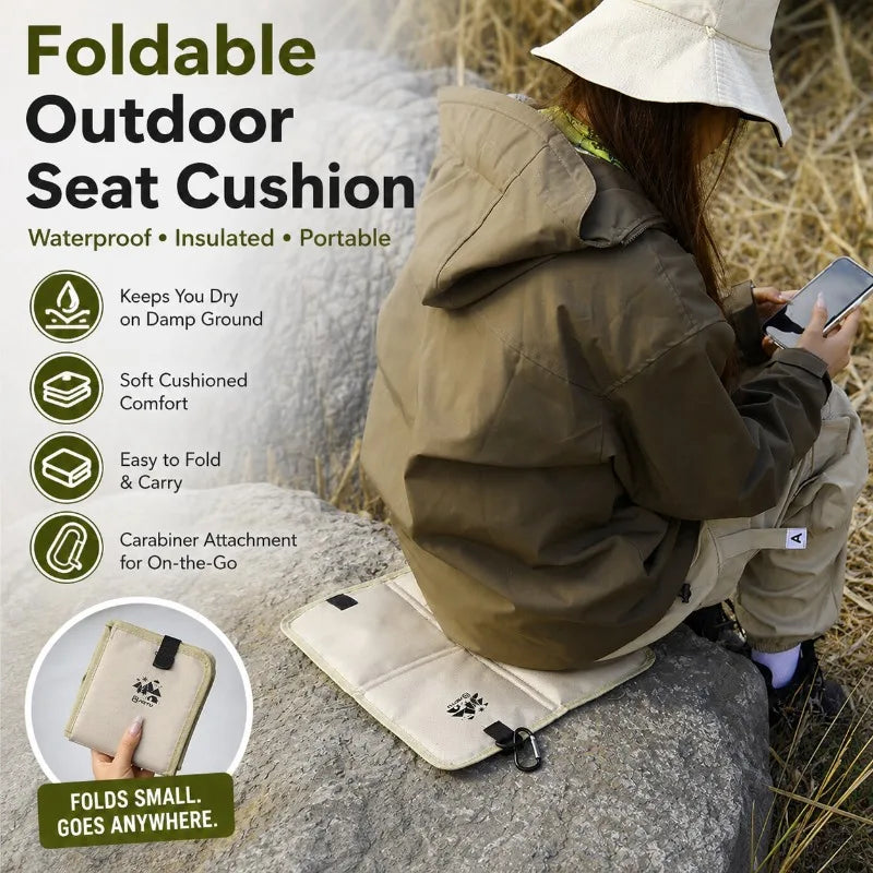 Foldable Waterproof Camping Seat Cushion with Carabiner Clip Camping Seat Cushion QXL