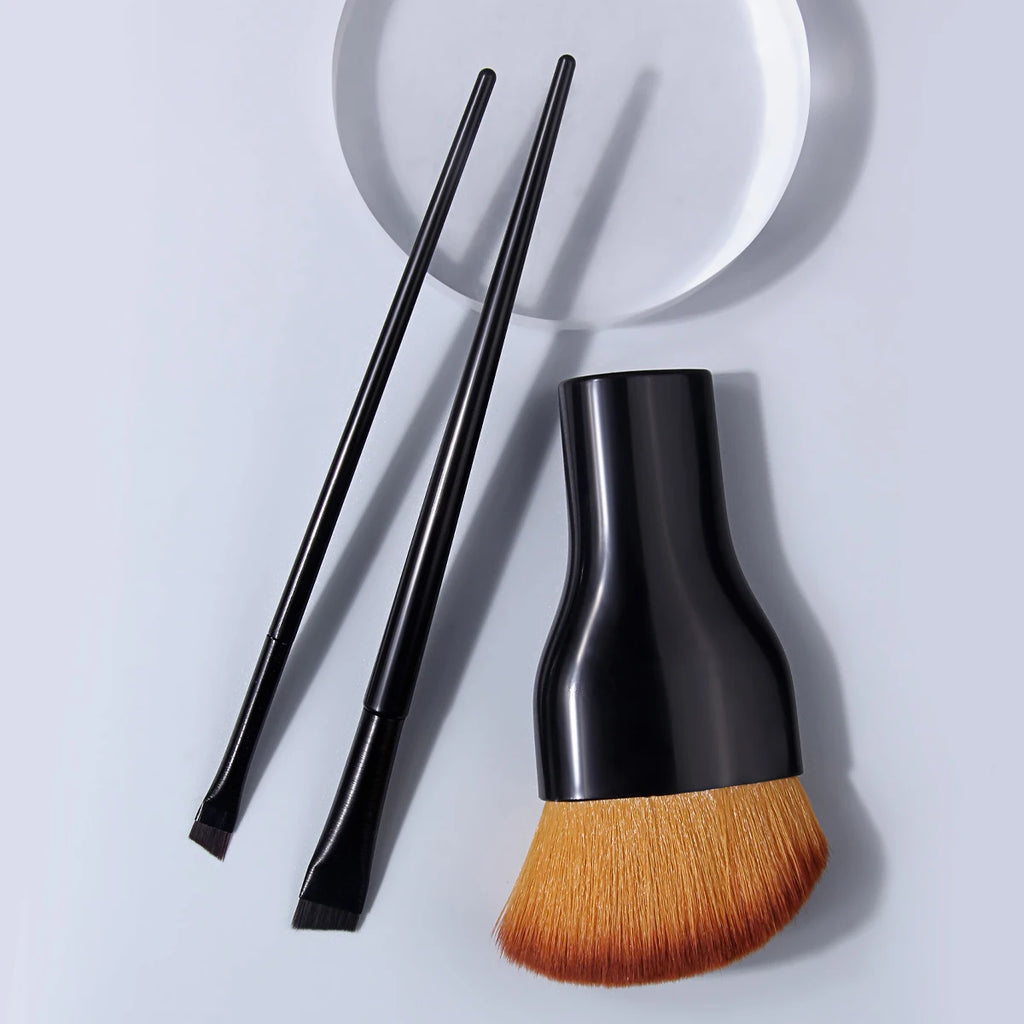 KOSSHOW 3-Pc Makeup Brush Set | Blush, Eyebrow & Eyeliner Makeup Brush Set QXL