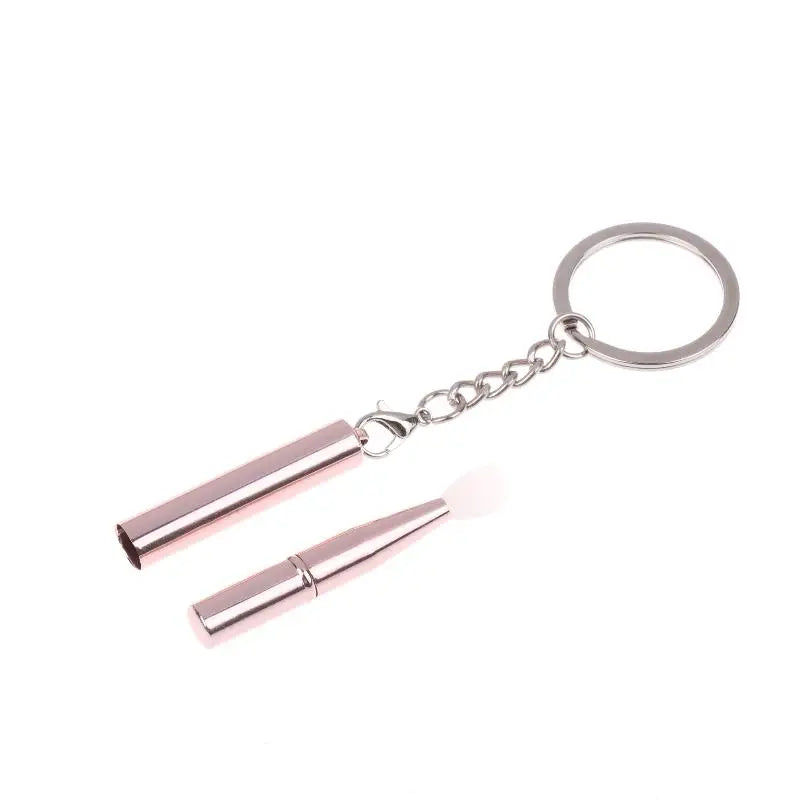 Silicone Lip Brush with Cover & Keychain | Portable Travel Silicone Lip Brush QXL Transparent