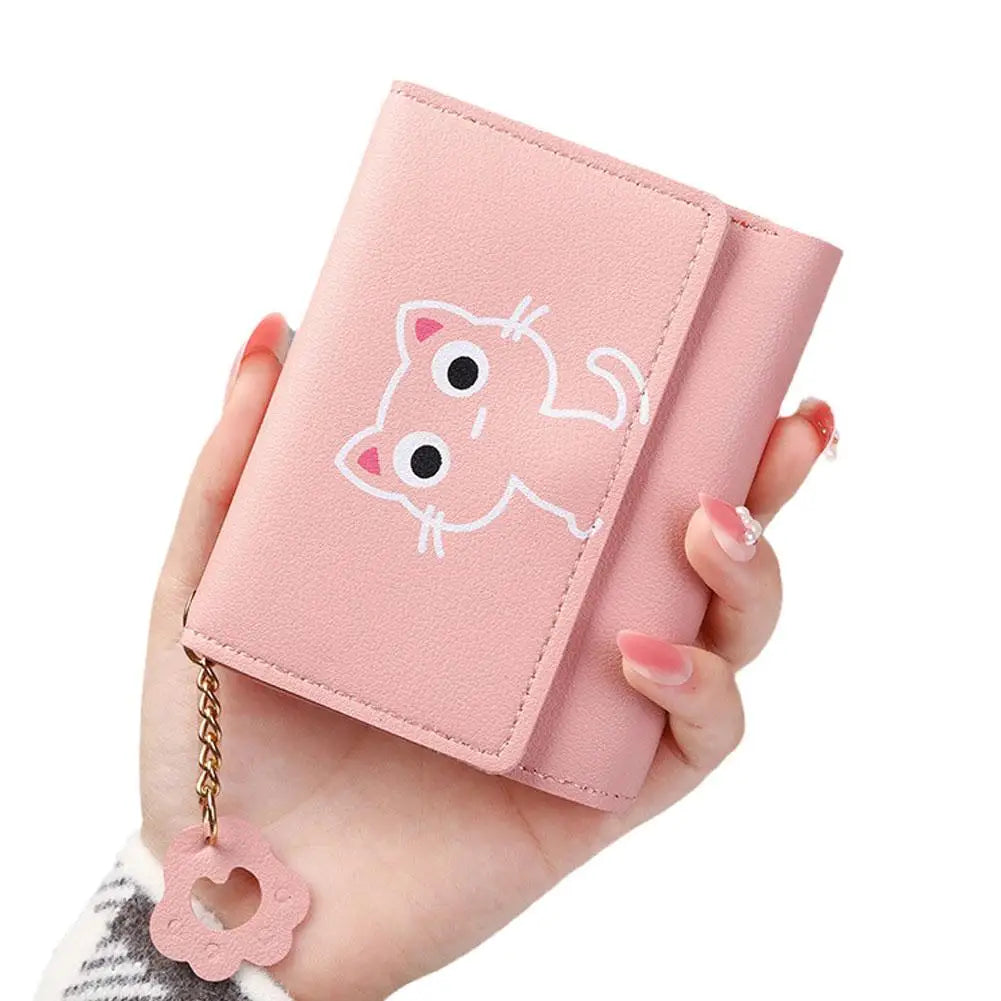 Cute Cartoon Cat Women's Wallet | Small PU Leather Purse Women's Novelty Wallet QXL