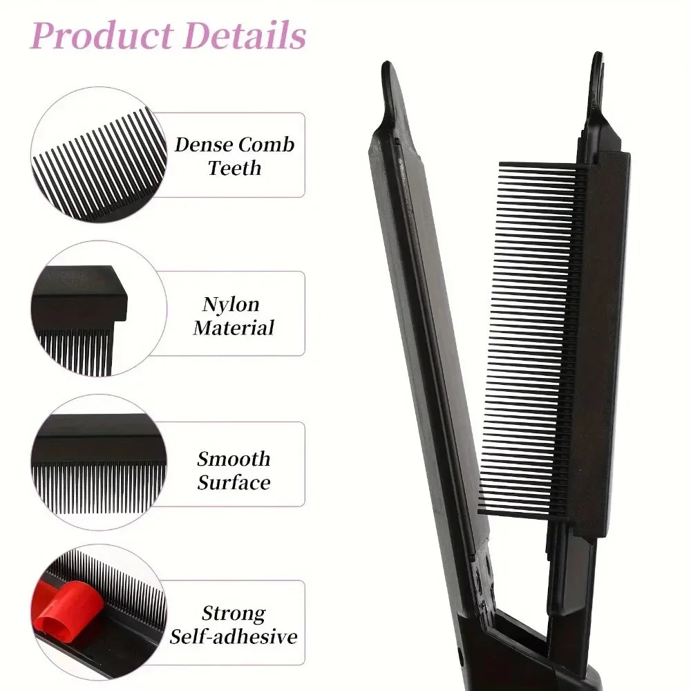 Clip-On Flat Iron Comb Attachment | Hair Straightening Tool Hair Styling Comb QXL