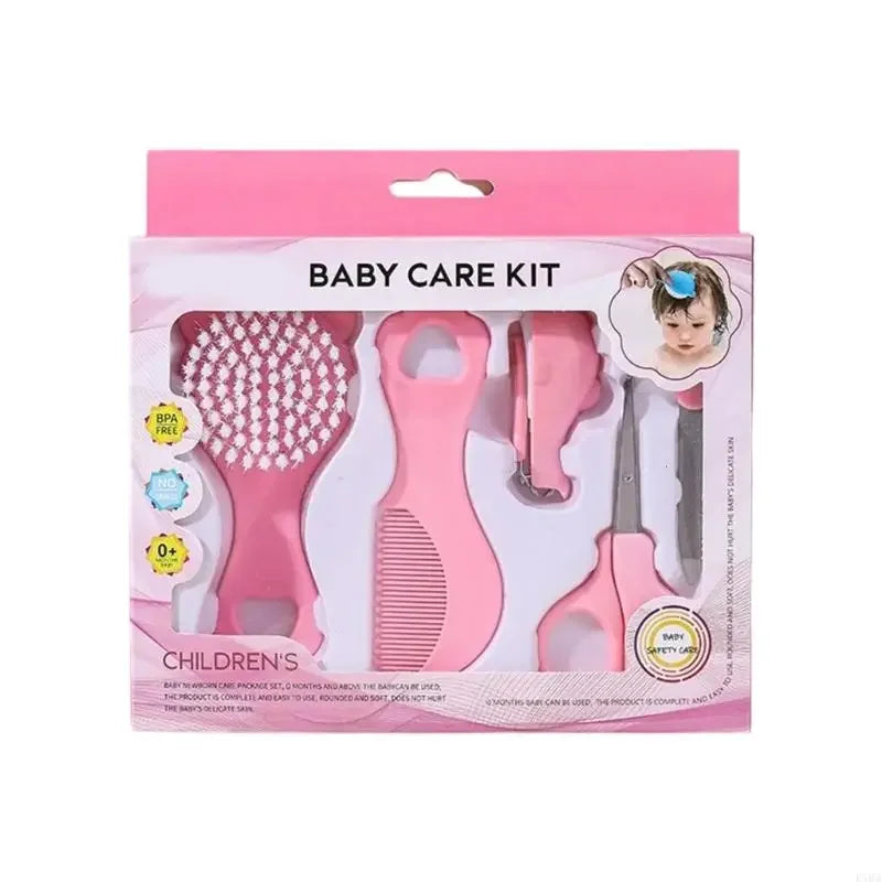 5-Piece Baby Grooming Kit – Brush, Comb & Nail Trimmer Set Baby Grooming Kit QXL B308 Pink