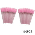 100-Pack Disposable Mascara Wands & Eyebrow Spoolie Brushes Disposable Spoolie Brushes QXL 100pcs Crystalpink Wool Fiber