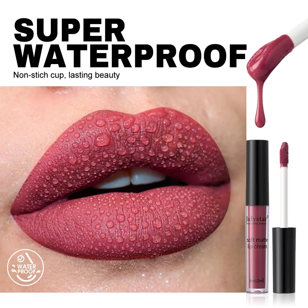 Julystar 6-Color Velvet Lip Glaze | Waterproof Liquid Lipstick Liquid Lip Glaze QXL