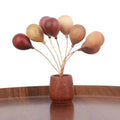 6-Inch Handmade Wood Balloon Vase | Multi-Wood Home Decor Decorative Wood Vase QXL A