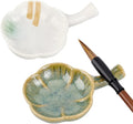 Ceramic Ink Dish Set of 2 | Flower Shape Calligraphy Brush Rest Ceramic Ink Dish QXL AECH04-12601