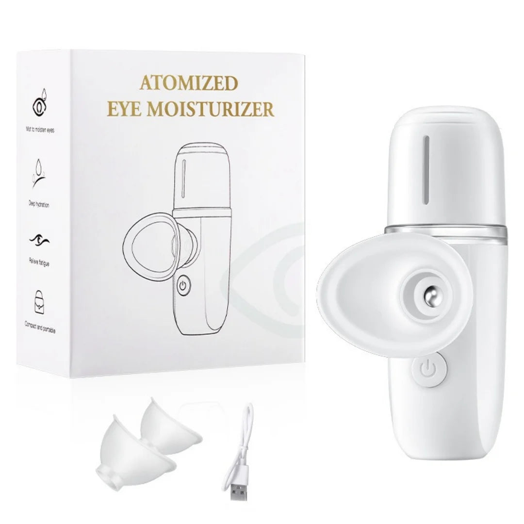 3-in-1 Portable Eye Massager with Nano Mist Nebulizer | USB Eye Massager Device QXL white
