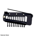 10-Teeth Chunni Dupatta Clips with Safety Pin | Hijab Grip Hair & Fabric Clip QXL 1PCS Black