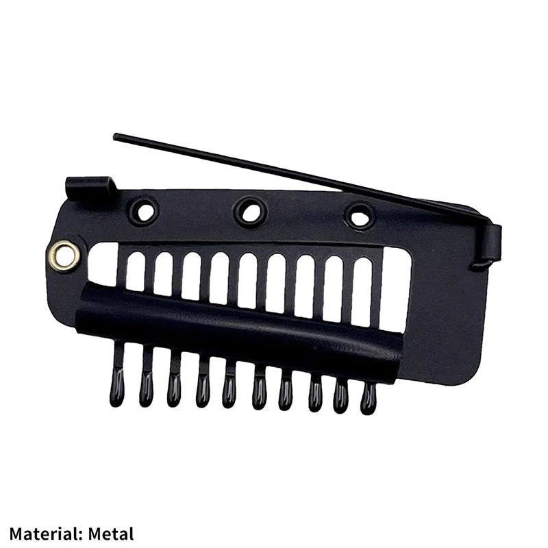 10-Teeth Chunni Dupatta Clips with Safety Pin | Hijab Grip Hair & Fabric Clip QXL 1PCS Black