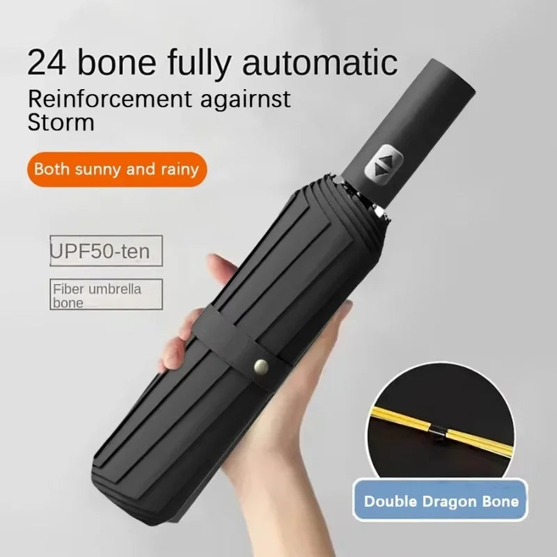 24-Rib 106cm Automatic Folding Umbrella – Sun & Rain Folding Umbrella QXL