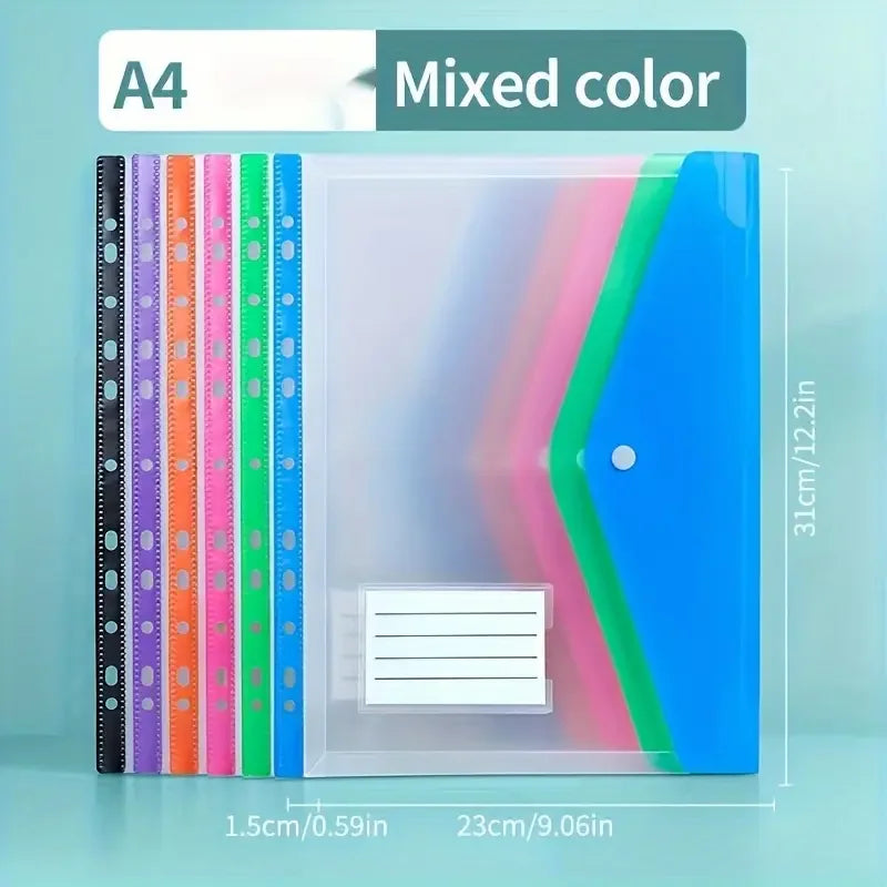5-Pack A4 File Folders | 11-Ring Binder PP Organizer Set File Folder Set QXL