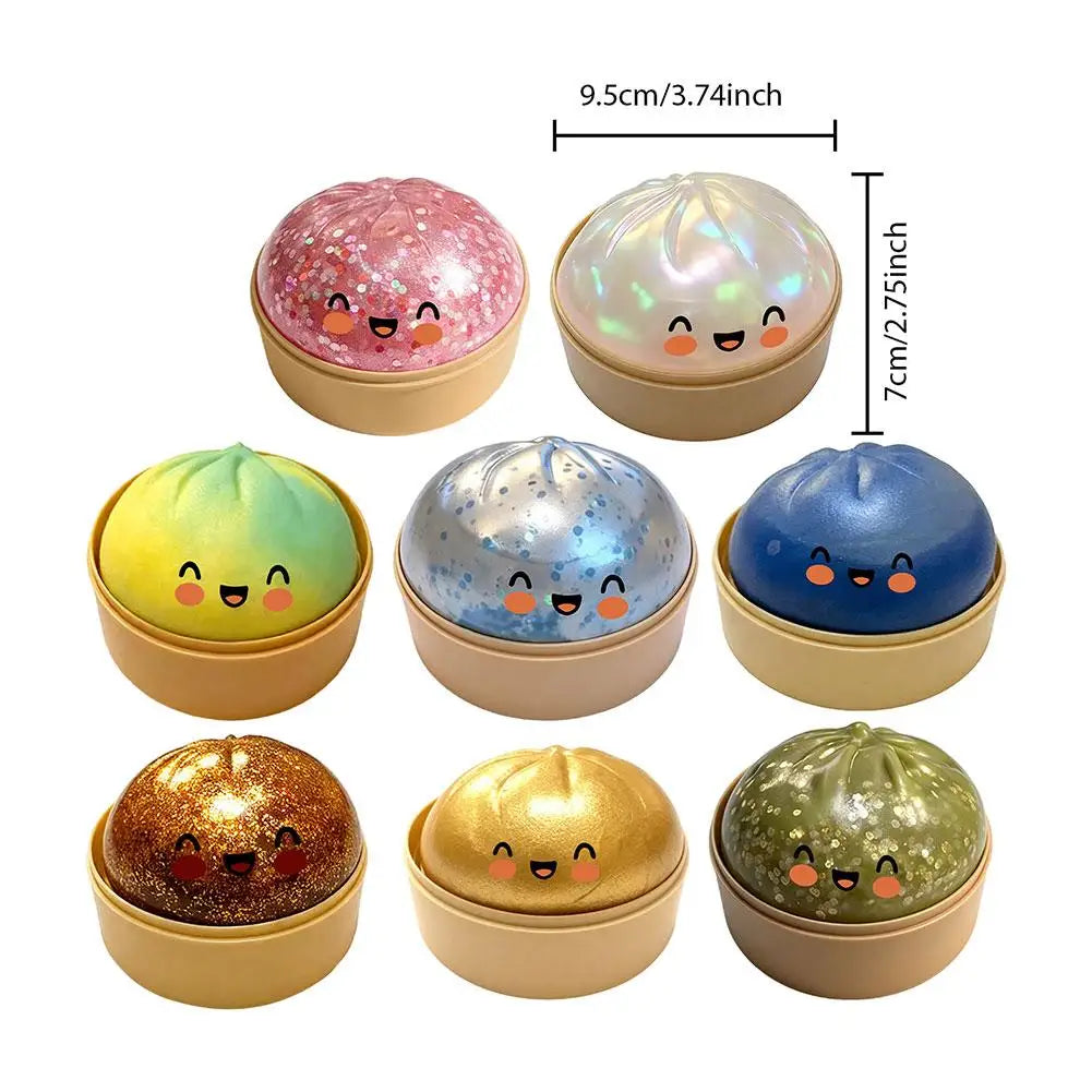 Rainbow Dumpling Squish Toy | Soft TPR Sensory Fidget Ball Squish Fidget Toy QXL