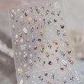 5D Pressed Flower Nail Art Stickers | Vintage Floral Decals Nail Art Stickers QXL to5715