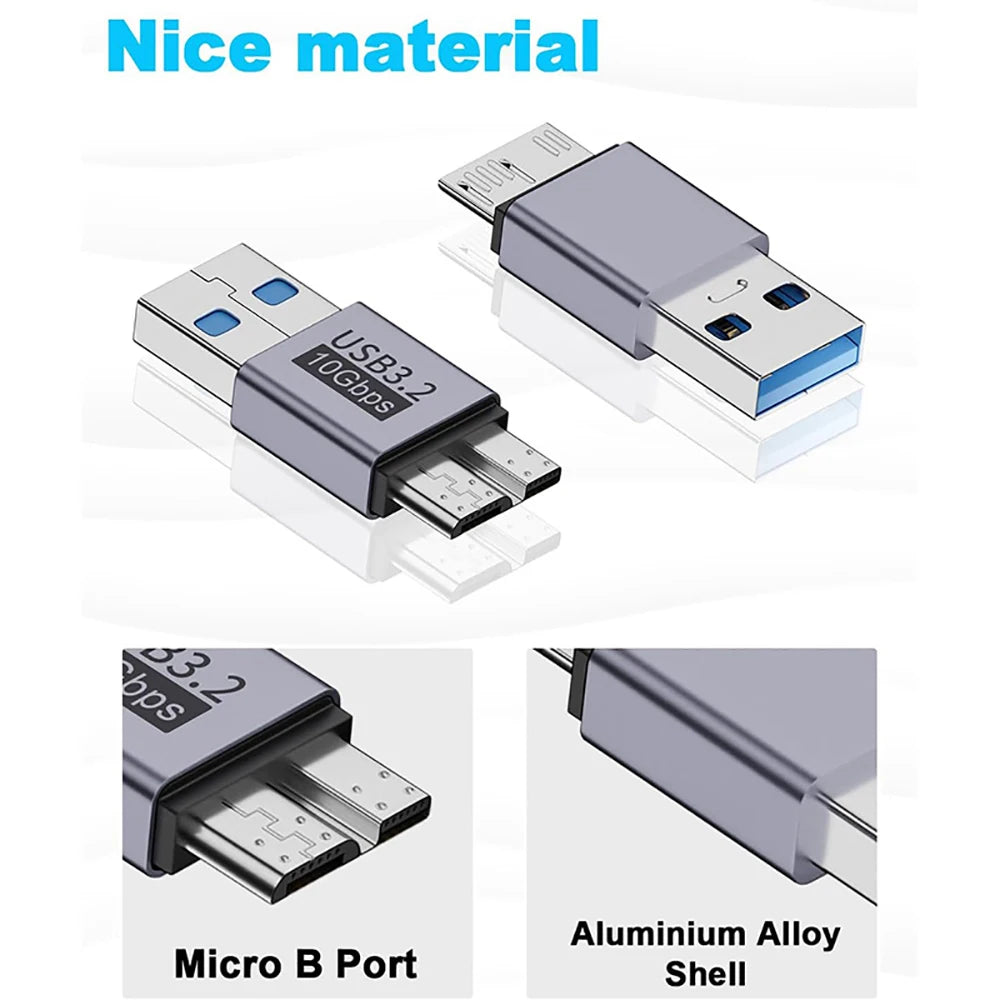 USB 3.0 Micro-B to USB-C Female Adapter | HDD 10Gbps USB Cable Adapter QXL