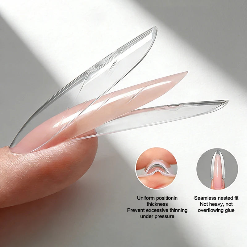 60-Pc Sandwich Dual Nail Forms | 15 Sizes Coffin & Almond Dual Nail Forms QXL