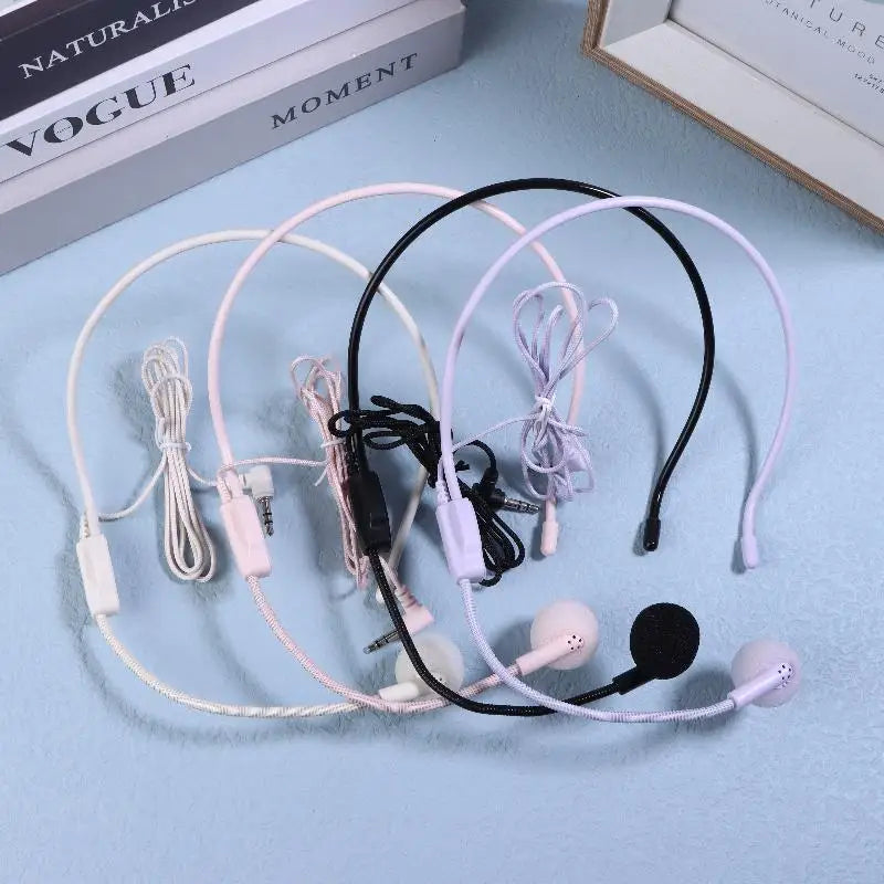 Wired 3.5mm Head-Mounted Headset Mic for Teaching & Meetings Headset Microphone QXL
