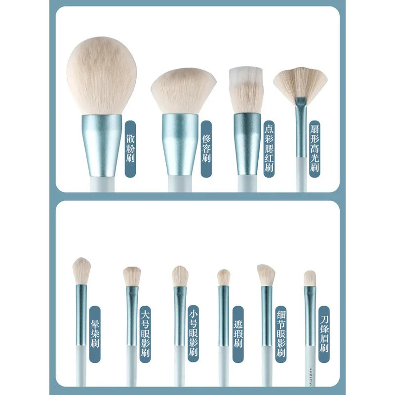 11-Piece Makeup Brush Set | Blush, Powder & Eyeshadow Makeup Brush Set QXL