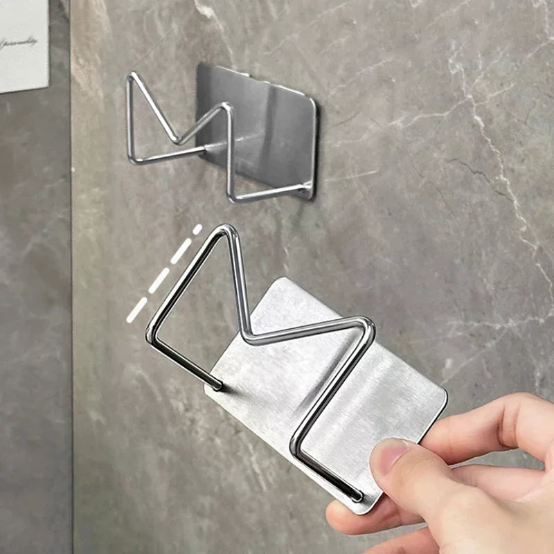 Wall-Mount Stainless Steel Hair Dryer & Styling Tool Holder Hair Tool Wall Rack QXL