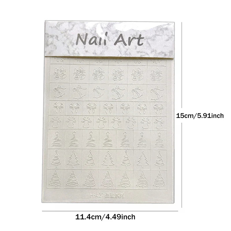 Christmas Hollow Nail Stencils | Snowflake & Tree Airbrush Tips Nail Art Stencils QXL