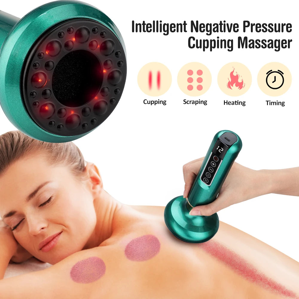 Electric Gua Sha Vacuum Massager | Infrared Heat & Scraping Electric Body Massager QXL