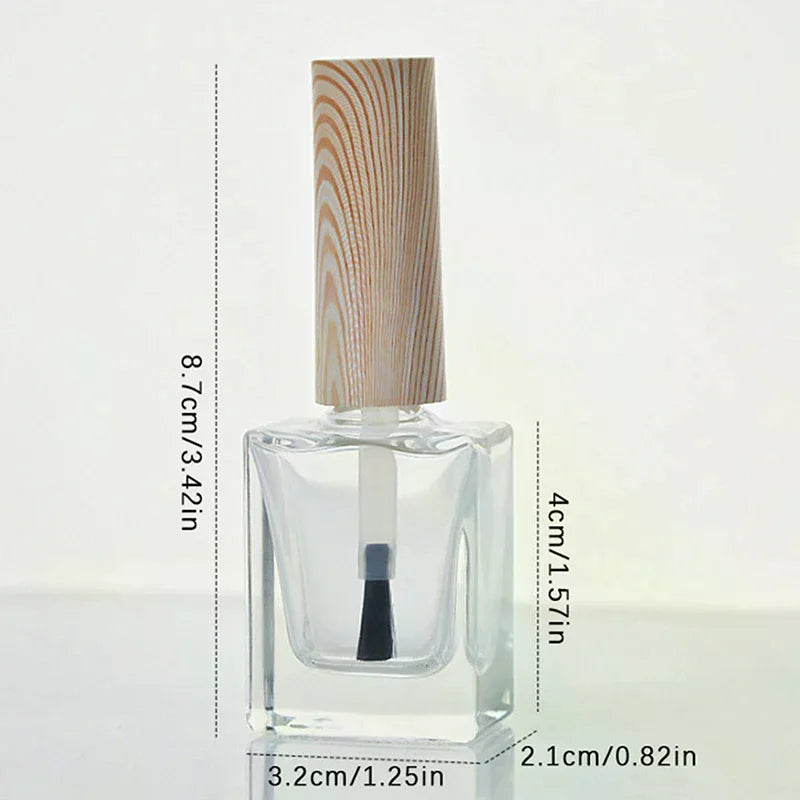 10ml Empty Nail Polish Bottle | Glass & Wood Grain Cap Nail Polish Bottle QXL