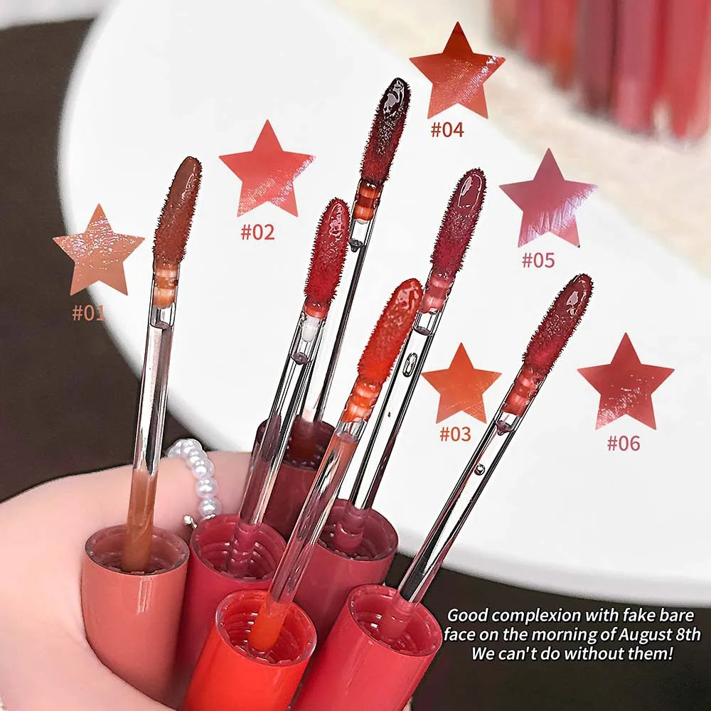 Nude Shimmer Mirror Lip Gloss | Hydrating Jelly Glaze Mirror Lip Gloss QXL
