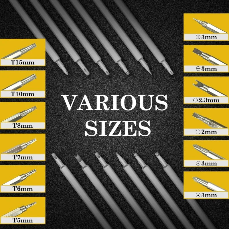 6-in-1 Mini Screwdriver Set | 12 Bits, Detachable Handle Screwdriver Set QXL