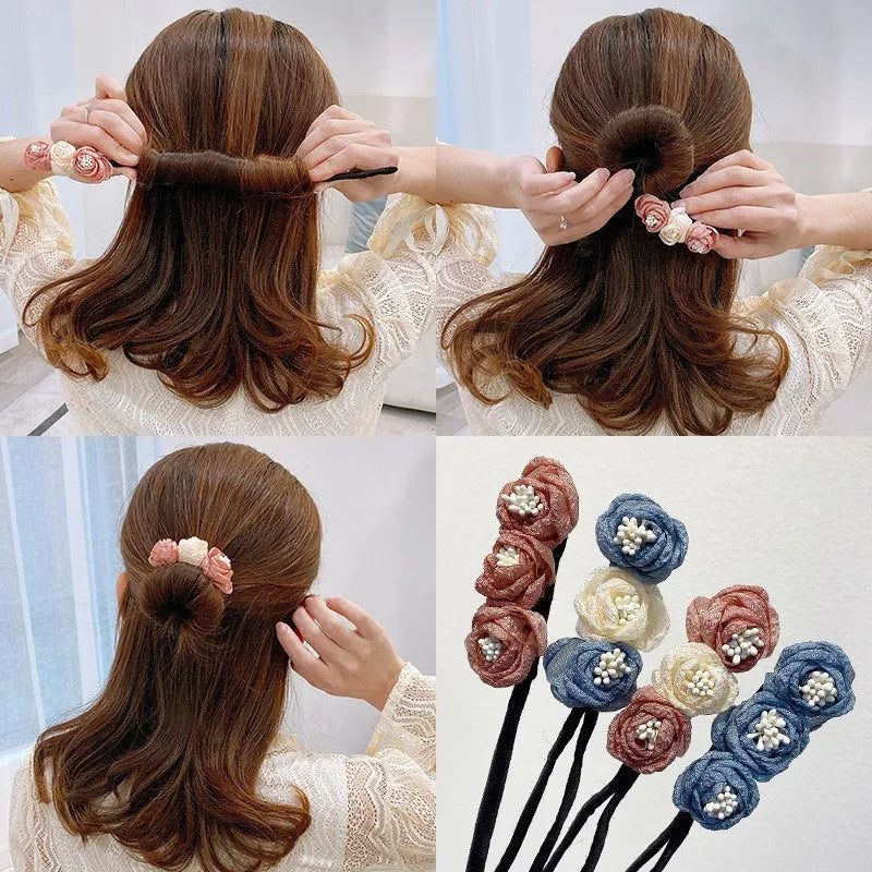 Flower Bun Maker & Hair Braider Twist Styling Tool Hair Bun Maker QXL