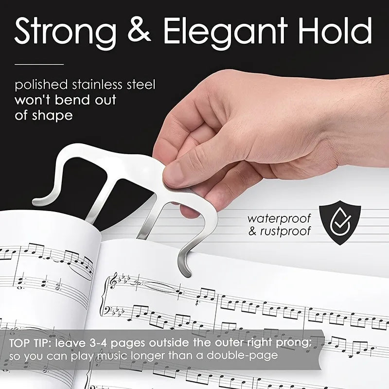 Large Music Book Clip – Sheet Music Holder for Piano & Guitar Music Book Clip QXL