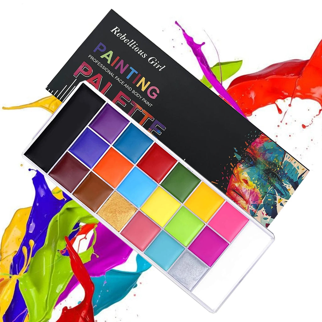 20-Color Face & Body Paint Palette | Halloween & Festivals Face & Body Paint QXL 20 color