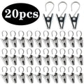 20-Pack Stainless Steel Curtain Clips with Hooks | Silver Curtain Clip Hooks QXL 20PCS
